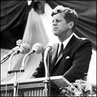 Nice rhetoric, JFK
